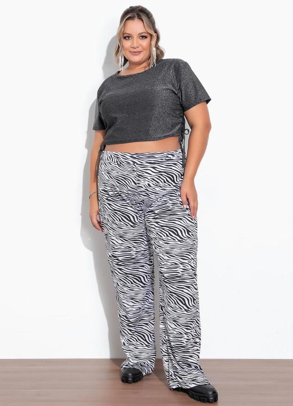 Marguerite - Cropped Prata com Brilho e Franzidos Plus Size 3