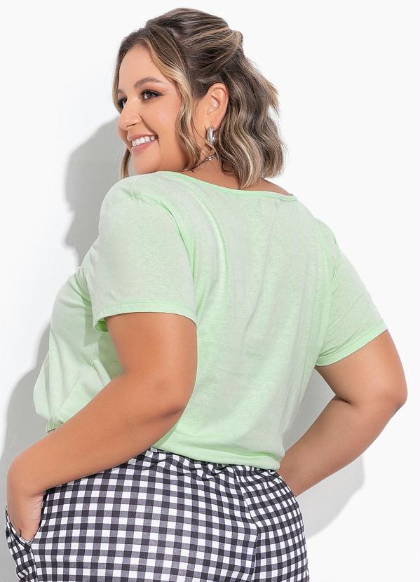 Marguerite - Cropped Verde Clara com Elástico Plus Size 2