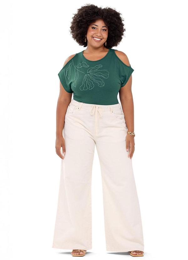 Rezzato - Regata com Floral Adulto Plus Size Verde 1