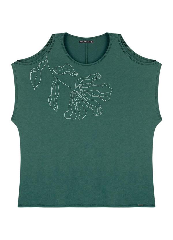 Rezzato - Regata com Floral Adulto Plus Size Verde 3