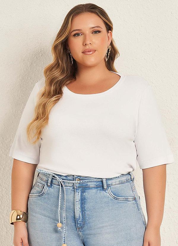 Lisamour - T-Shirt Básica Manga Curta Branco