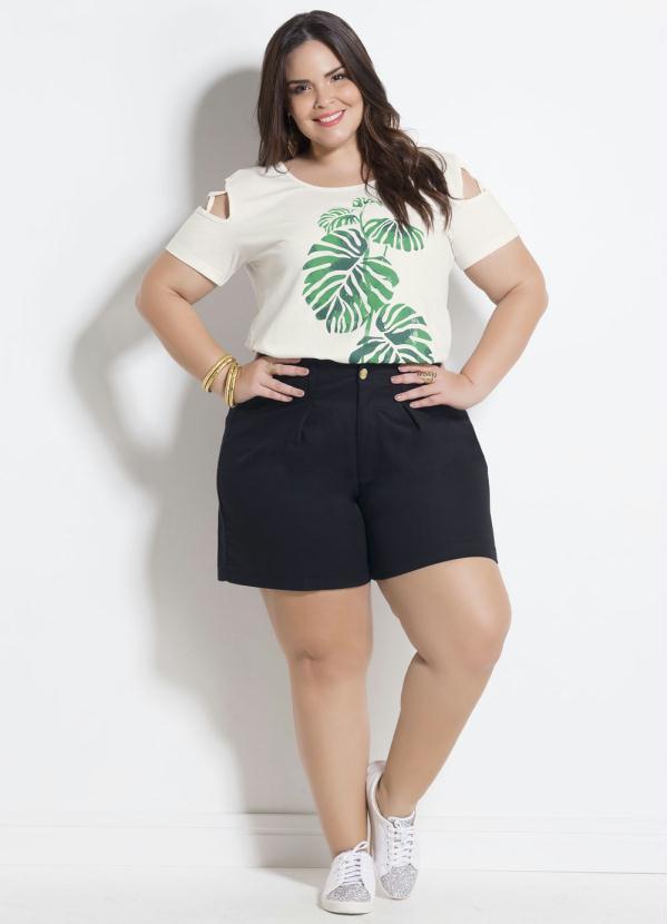 Marguerite - T-Shirt com Tiras Off White Plus Size Marguerite 4