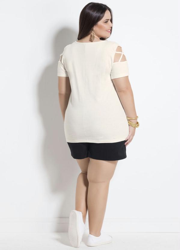 Marguerite - T-Shirt com Tiras Off White Plus Size Marguerite 6