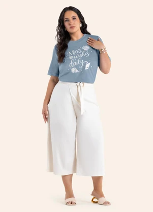 Secret Glam - T- Shirt Feminina com Estampa Azul - SECRET GLAM