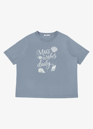 Secret Glam - T- Shirt Feminina com Estampa Azul - SECRET GLAM
