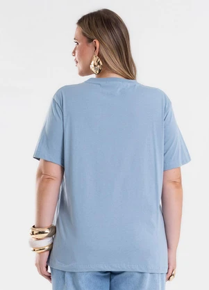 Secret Glam - T-Shirt Feminina com Estampa Azul - SECRET GLAM