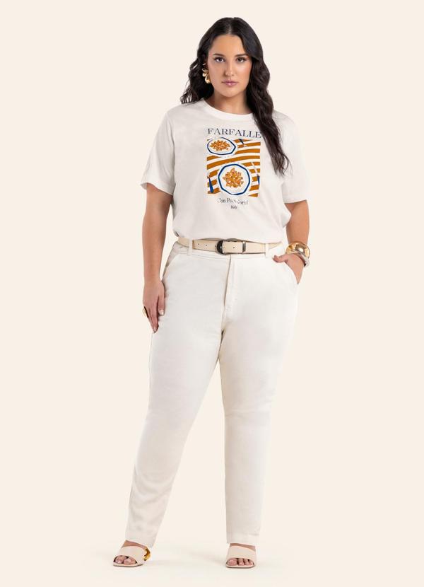 Secret Glam - T-Shirt Feminina com Estampa Bege