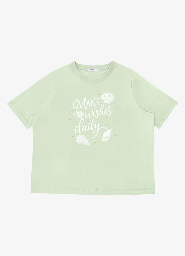 Secret Glam - T- Shirt Feminina com Estampa Verde