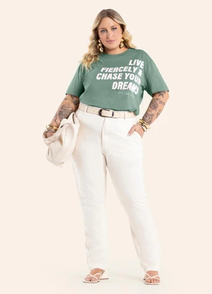 Secret Glam - T-Shirt Feminina  Estampa Meia Malha Verde - SECRET GLAM
