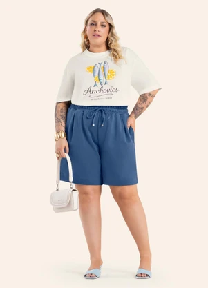 Secret Glam - T-Shirt Feminina Estampa Sardinha Bege - SECRET GLAM