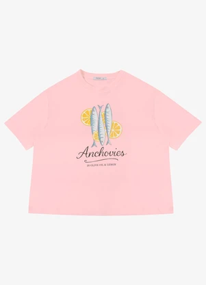 Secret Glam - T-Shirt Feminina Estampa Sardinha Rosa - SECRET GLAM