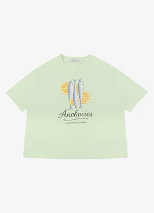 Secret Glam - T-Shirt Feminina Estampa Sardinha Verde - SECRET GLAM