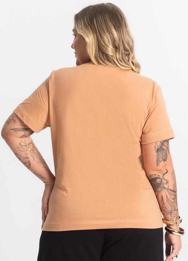 Secret Glam - T- Shirt Feminina Plus Size Marrom 3