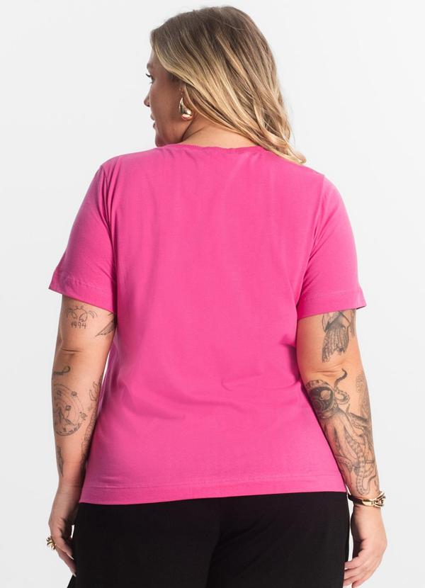 Secret Glam - T- Shirt Feminina Plus Size Rosa 2