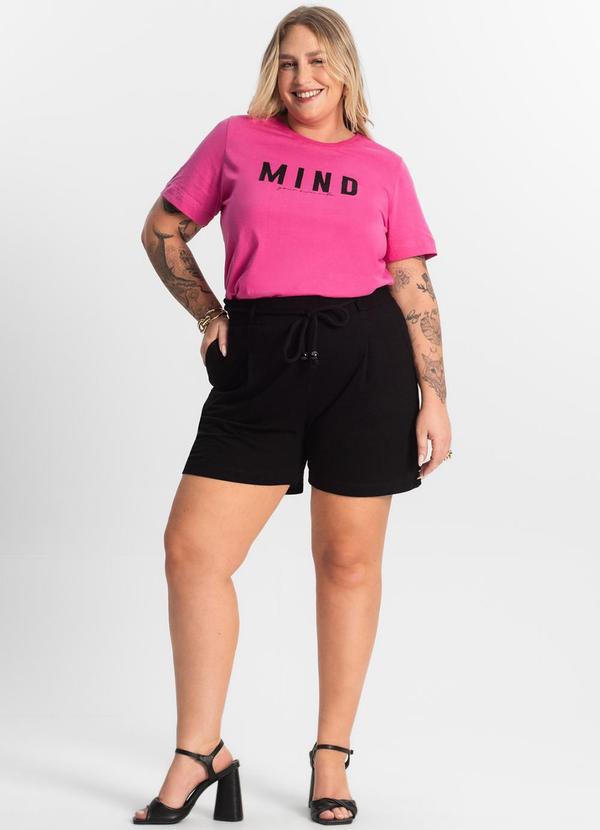 Secret Glam - T- Shirt Feminina Plus Size Rosa 3