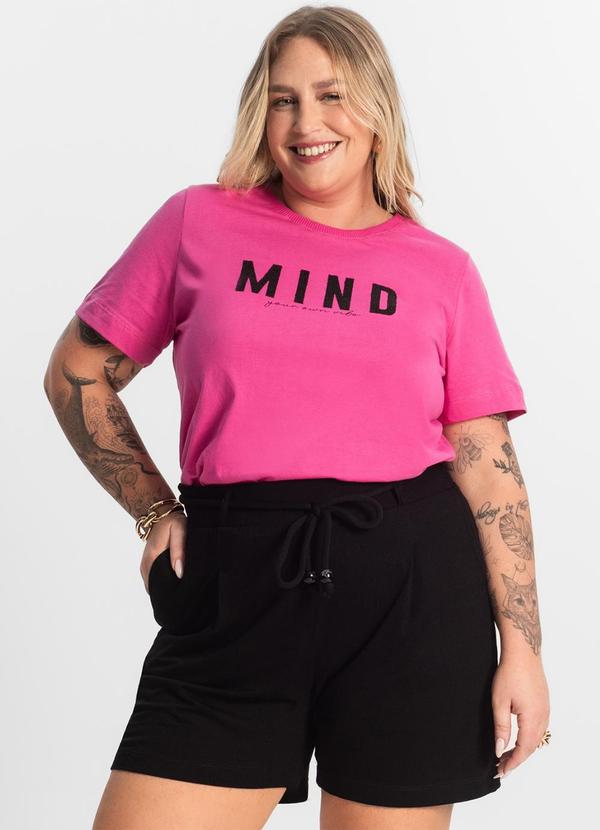 Secret Glam - T- Shirt Feminina Plus Size Rosa 4
