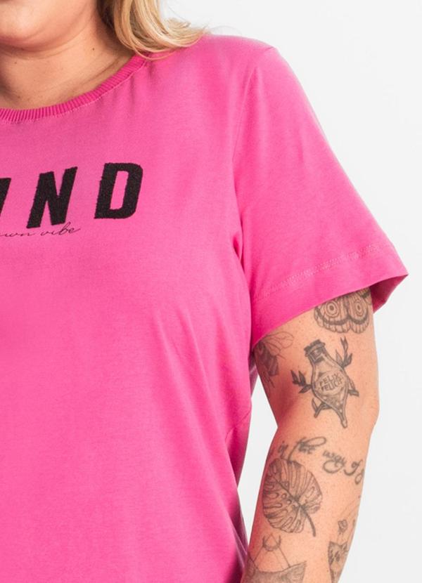 Secret Glam - T- Shirt Feminina Plus Size Rosa 5