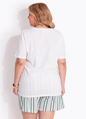 Marguerite - T-Shirt Off White Caipirinha em Algodão Penteado - MARGUERITE