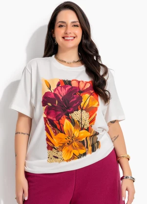Marguerite - T-Shirt Off White em Algodão Penteado - MARGUERITE