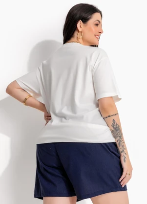 Marguerite - T-Shirt Off White em Algodão Penteado - MARGUERITE