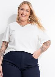 T-Shirt Off White em Algod�o