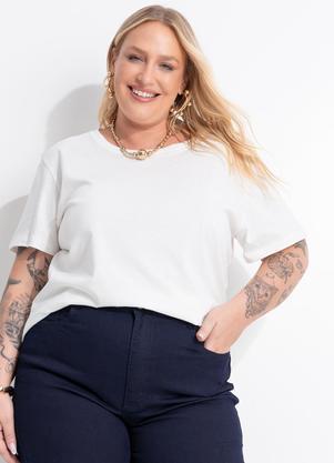 T-Shirt (Off White) em Algod�o