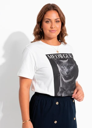 Marguerite - T-Shirt Off White em Malha de Algodão - MARGUERITE