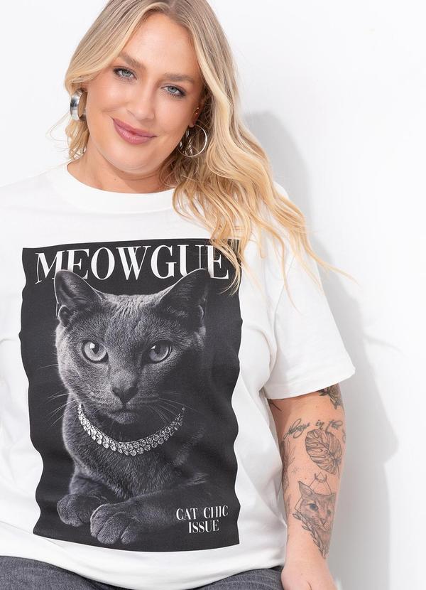 T-Shirt (Off White) em Malha de Algod�o