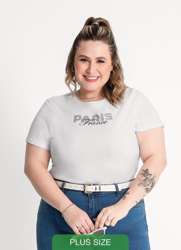 Habana - T-Shirt Plus Size em Algodão Branco
