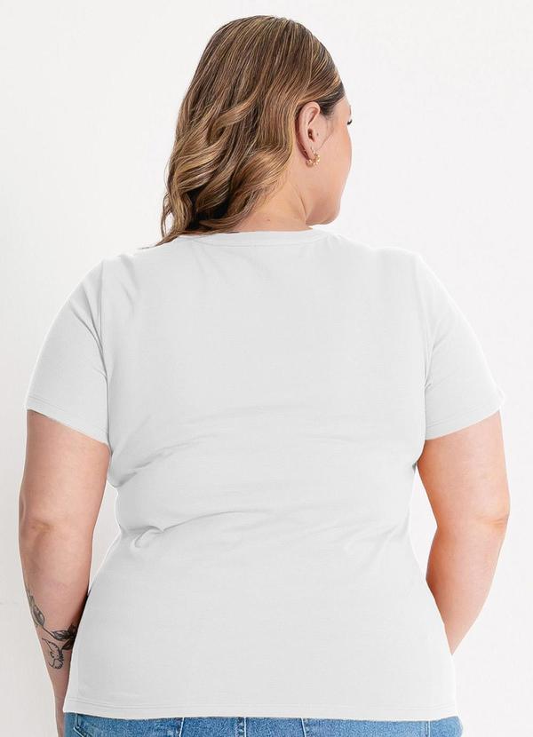 Habana - T-Shirt Plus Size em Algodão Branco 2