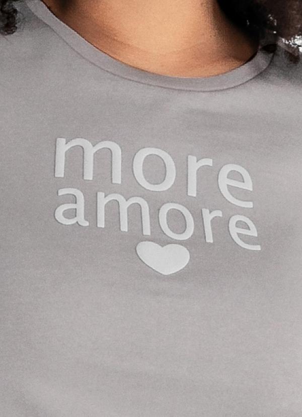 Habana - T-Shirt Plus Size em Algodão Cinza Claro 3