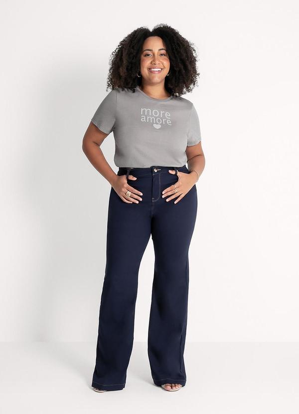 Habana - T-Shirt Plus Size em Algodão Cinza Claro 4