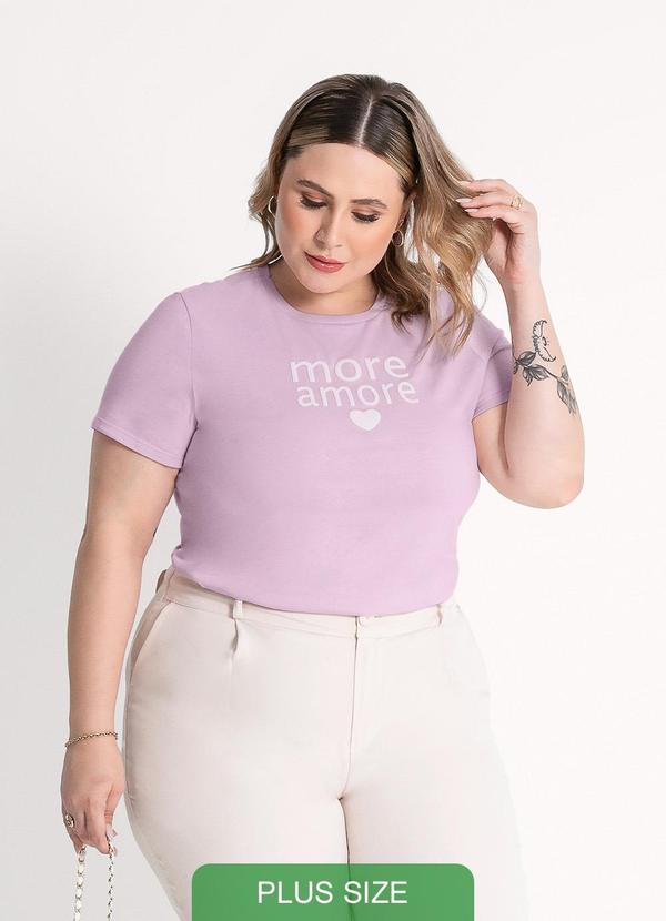 Habana - T-Shirt Plus Size em Algodão Lilás