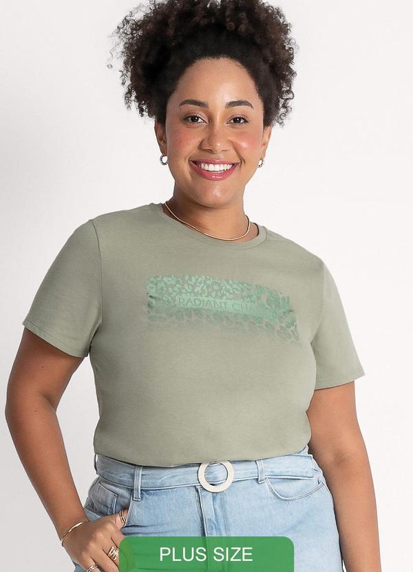 Habana - T-Shirt Plus Size em Algodão Verde