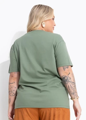 Marguerite - T-Shirt Verde Oliva em Algodão Penteado - MARGUERITE
