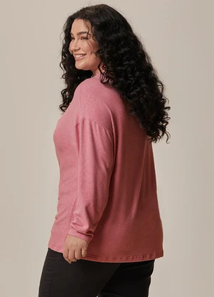 Malwee - Blusa Ampla em Malha Térmica Plus Rosê - MALWEE