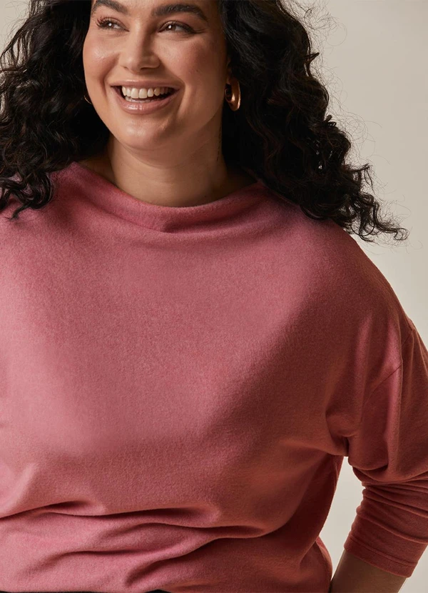 Malwee - Blusa Ampla em Malha Térmica Plus Rosê