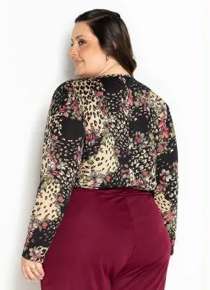 Marguerite - Blusa Animal Print com Argola Plus Size - MARGUERITE