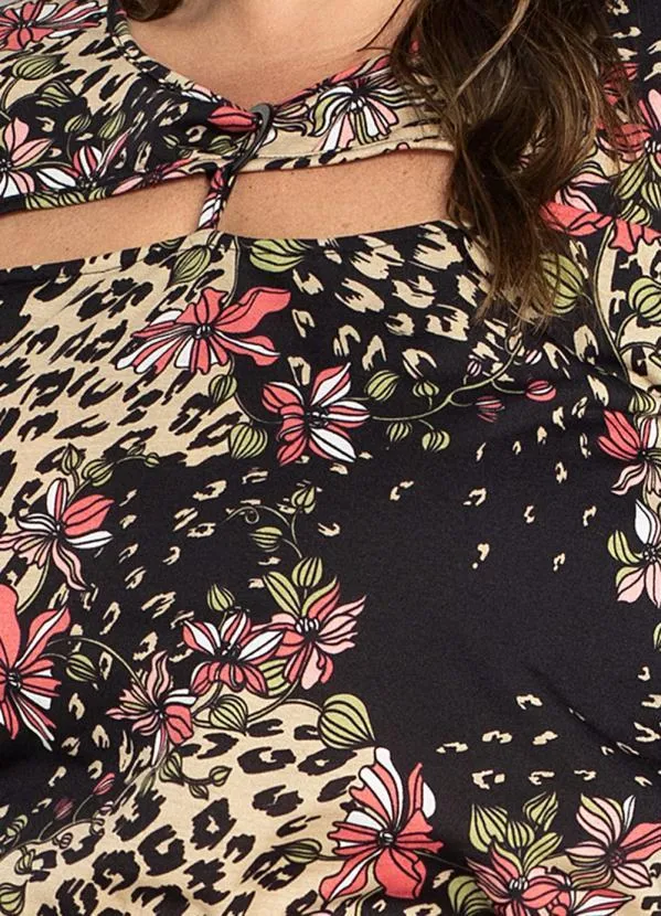 Marguerite - Blusa Animal Print com Argola Plus Size 3