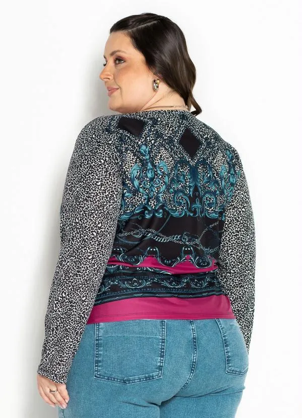 Marguerite - Blusa Arabescos Transpassada Plus Size 4