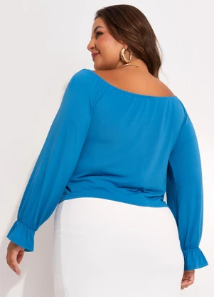 Marguerite - Blusa Azul em Malha de Viscose - MARGUERITE