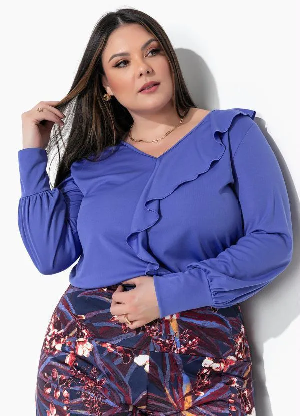Marguerite - Blusa Azul em Malha
