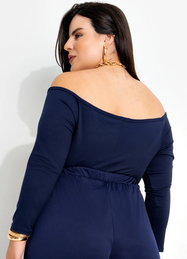 Marguerite - Blusa Azul Marinho em Malha Suede 2