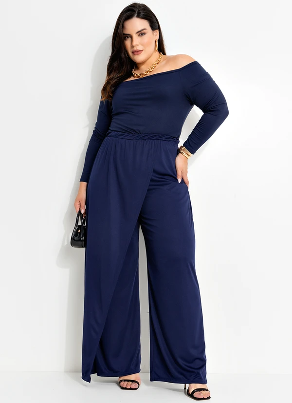 Marguerite - Blusa Azul Marinho em Malha Suede 3