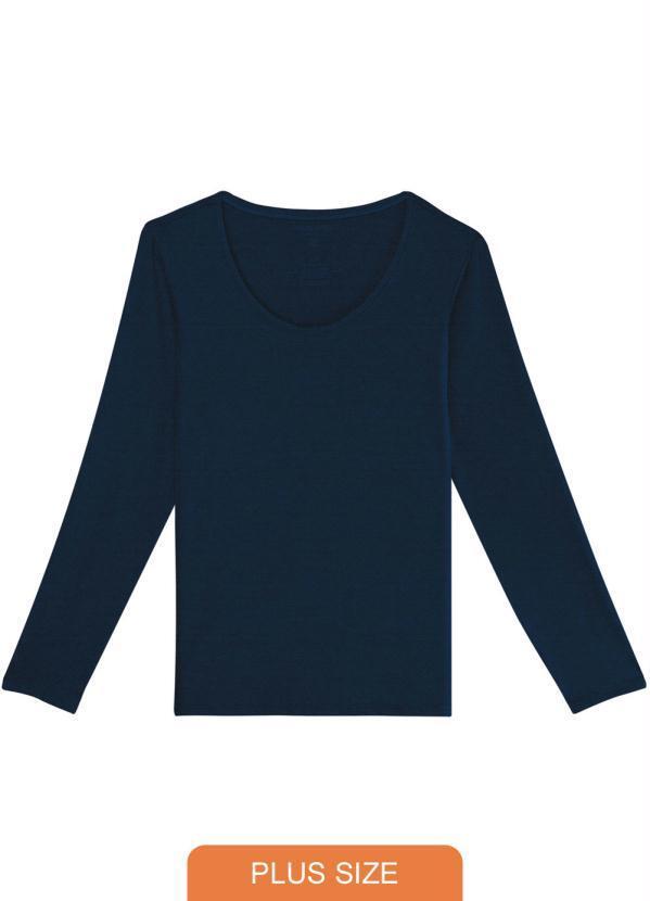 Malwee Plus - Blusa Azul Marinho em Viscose