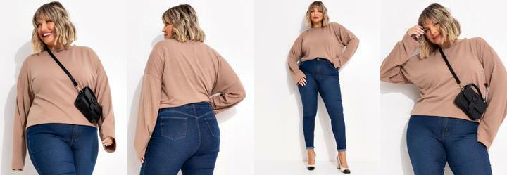 Blusa Bege em Moletinho