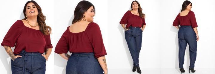 Blusa Bord em Malha Anarruga