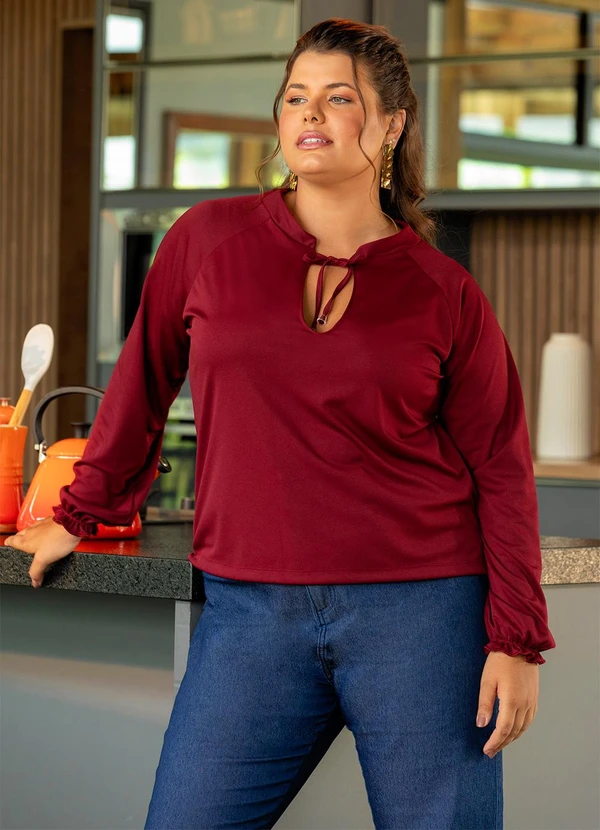 Marguerite - Blusa Bordô em Malha 2