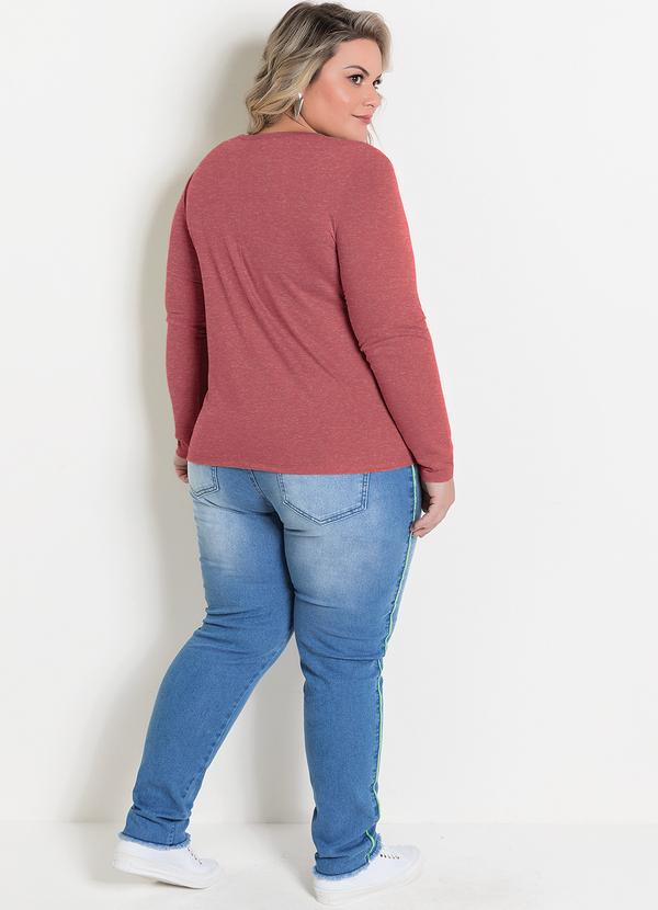 Marguerite - Blusa Bordô Manga Longa Plus Size 2