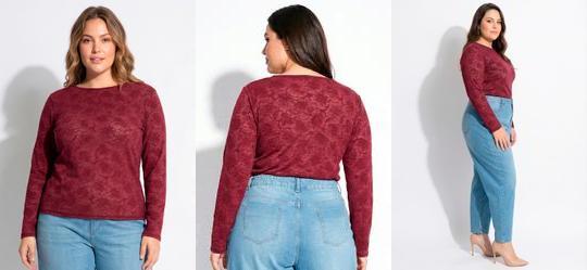 Blusa Bord� Tule Floral